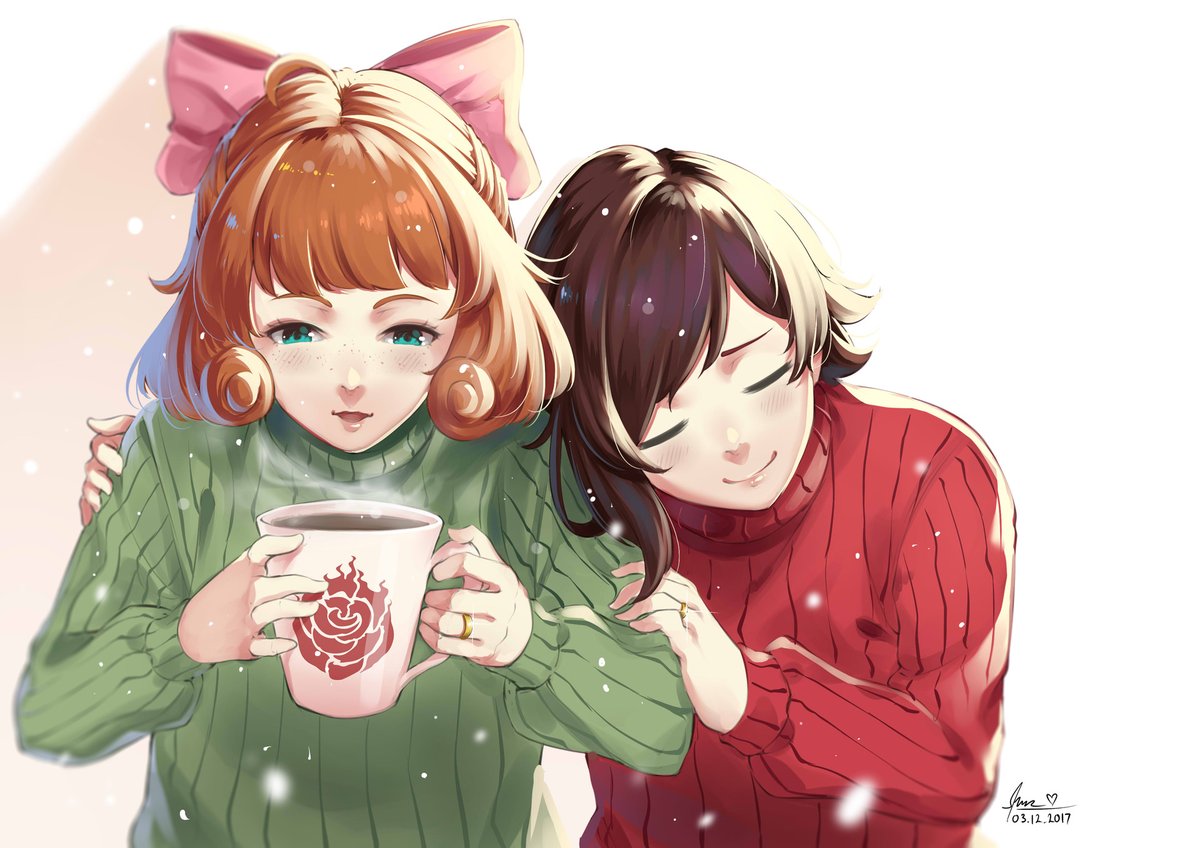 nidu4s's tweet photo. https://t.co/5pdVVcJohp #rwby #rooster_teeth #ruby_rose #penny_polendina #lulu-chan92 #short_hair #fringe #highres #open_mouth #smile #brown_hair #white_background #multiple_girls #signed #eyes_closed #long_sleeves #aqua_eyes #blunt_bangs #orange_hair #hug #snowing #dated https://t.co/m9FLbtaX5L