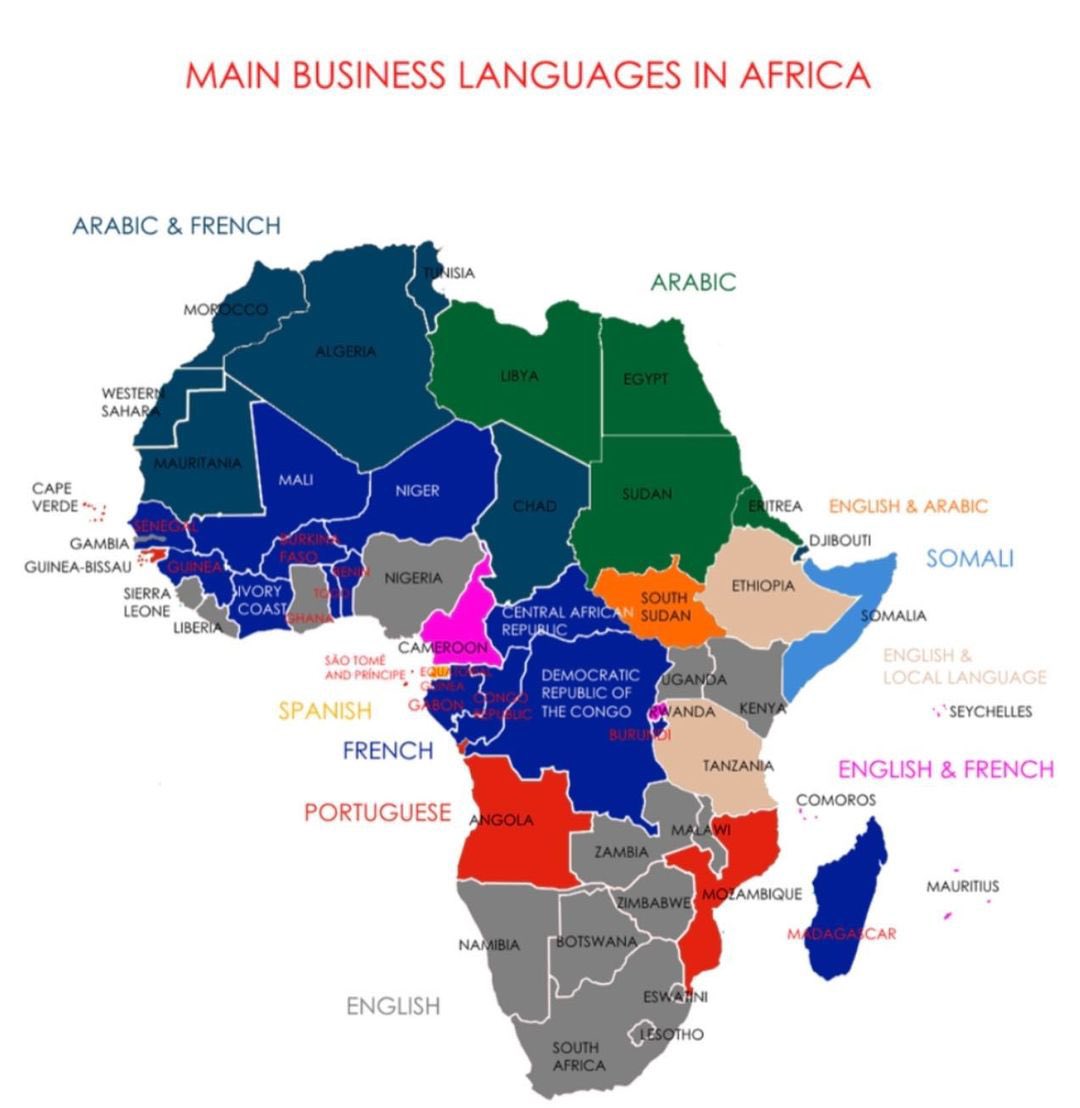 Miho アフリカ地域におけるビジネスで使用される主要言語地図 フランス語を極めている理由はここにあります 10年後は中国語が台頭してきてるのかな ここ5年で中国語が話せる方が増えてきたように思います 日本語は T Co Tzttk9pj58
