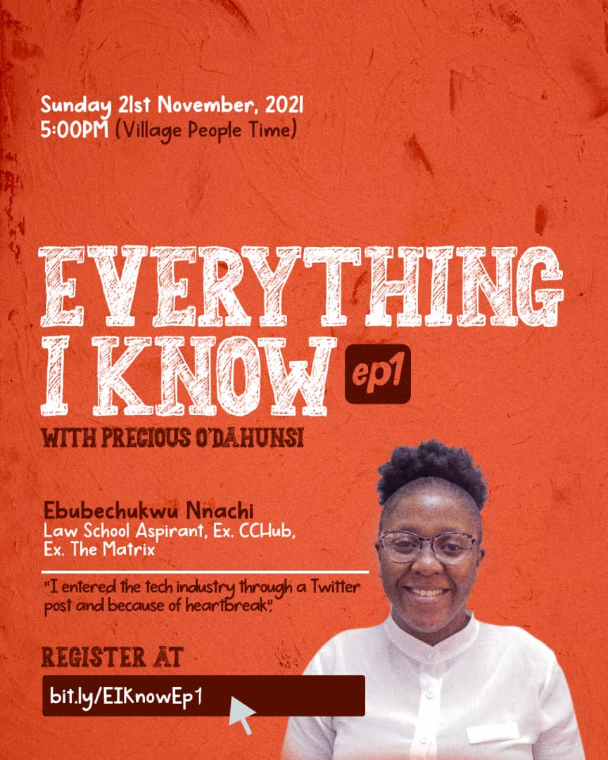 Premauj's tweet photo. So, this event is my lazy attempt at answering all the students that have asked me how I pivoted to tech & how to land their first tech job.
I & 3 other techies with a background in law will share our unique stories on Sunday. Join us!
https://t.co/U4KEDpUpEi https://t.co/8eqsUv05xp