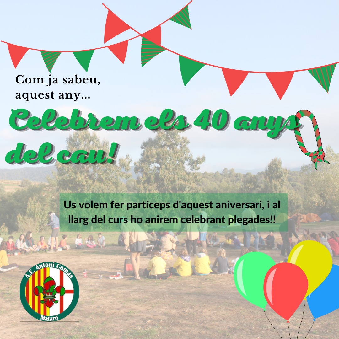 aeantonicomas's tweet photo. Tal dia com avui, 18 de novembre, va néixer el cau. Aquest any ja en fem 40!!🎉
Sense vosaltres no seríem el que som! És per això que us animem a estar súper atentes al que anirem fent! Ganes de compartir-ho amb tots i totes vosaltres💚❤️

SEMPRE A PUNT ⚜️
#somantonicomas https://t.co/URhsfnISJj