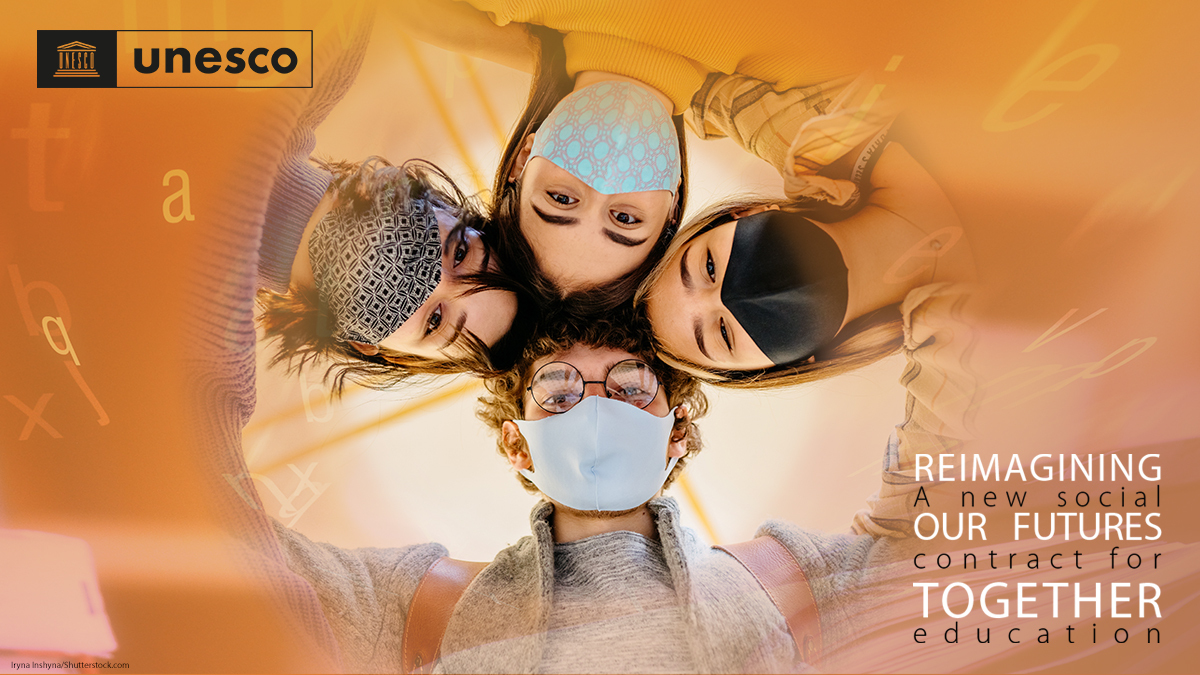 Education2030UN's tweet image. A new social contract for education is our chance to repair today’s injustices &amp;amp; transform the future by rebalancing our relationships with each other &amp;amp; the planet 🌍.

Check out @UNESCO’s #FuturesOfEducation report ➡️ on.unesco.org/3obAAjV