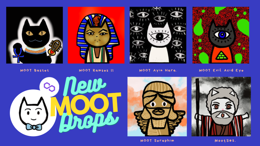Yishreah's tweet photo. 🔥NEW DROPS ALERT🔥 
BCE MOOTs from the Nile to Mesopotamia, to Seraphim to Ayin HaRa! 

MOOT Bastet
MOOT Ramses
MOOT Ayin HaRa (SOLD) 
MOOT Evil Acid Eye (SOLD) 
MOOT ses 
MOOT Seraphim

Are you ready for these unsolved mystery ? 
https://t.co/8PUR2HnLei https://t.co/rTkKdhfnXi
