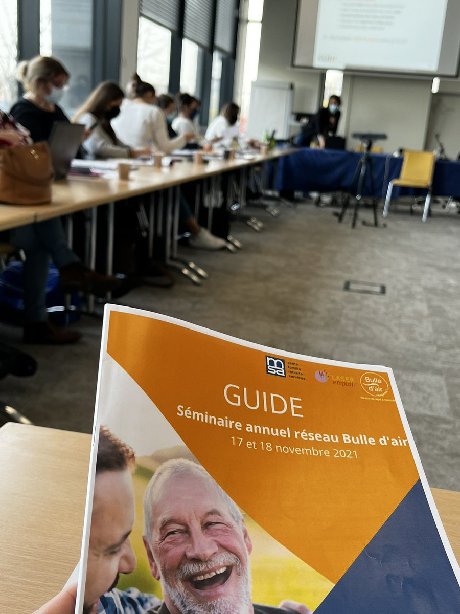 CelinePRUNIERE's tweet photo. Intervention du @CCAHandicap au séminaire annuel du réseau #bulledair. Un programme riche en enseignement pour mieux intervenir auprès des pers en situation de #handicap. 
#repit #aidant @AmperAsso @msa_actu @msa_pdb https://t.co/tYMrPOjITW