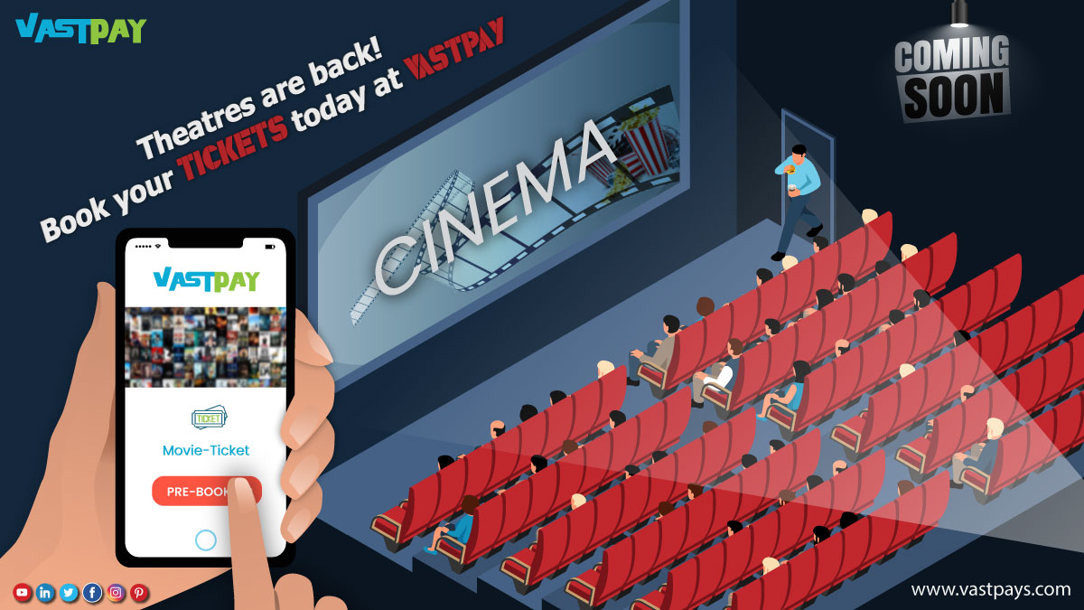 pay_vast's tweet photo. We understand your love for movies. So, now you can simply #book your movie #tickets online with #VastPay. 

https://t.co/Mn3wrvC1ee

#OnePlatFormForAllPayments #ComingSoon #PreBooking #MovieTickets #BookTickets #Cinema #MovieTheater #CinemaHall #PreBookingOffer #ThursdayVibe https://t.co/PWG0R9AFJV