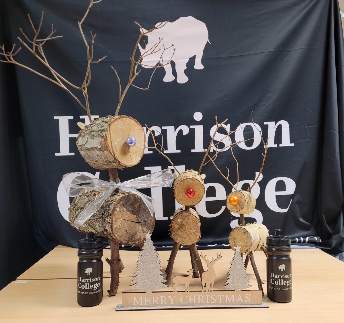 CollegeHarrison's tweet photo. Roll up, roll up!
Our entrepreneurial students are making and selling log reindeer as part of their work on developing a small business.
Place your order at: orders@harrisoncollege.co.uk.  All funds raised will go towards future student activities.
£5 small £10 medium £15 large. https://t.co/l49Cipv1WA