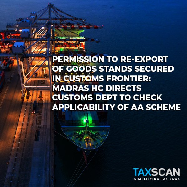tax_scan's tweet photo. https://t.co/MGNKEJdqDO
#Permission #ExportOfGoods #CustomsFrontier #MadrasHighCourt #CustomsDepartment #AAScheme #Taxscan #TaxNews https://t.co/YHey8eoCII