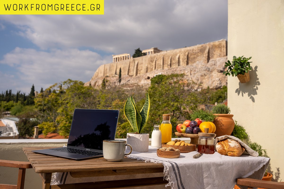 MarketingGr's tweet photo. #WorkFromGreece: η @MarketingGr προσκαλεί τους Digital Nomads να μετατρέψουν τη ζωή στο γραφείο σε εμπειρία ζωής! 
Μεγάλος Χορηγός @COSMOTE 
Χορηγοί @aegeanairlines, @Eurobank_Group
Με την αιγίδα του @MinTourGR κ του @MinDigitalGr
Δείτε εδώ το ΔΤ 👇
https://t.co/ZrHvBngdWF https://t.co/LSFIXycwO7