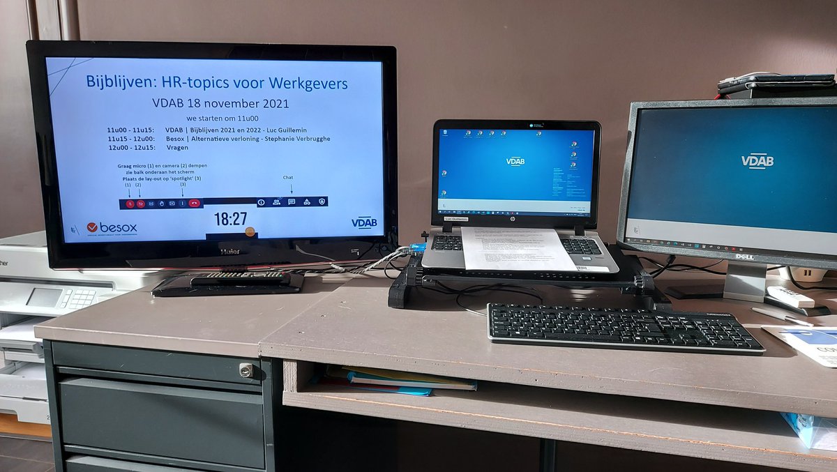 Klaar om 80 bedrijven digitaal te informeren op #vdabbijblijven van <a href="/VDABWestVl/">Johan Vandevyvere</a> in samenwerking met <a href="/besox_be/">Besox</a>. Alternatieve verloning is het onderwerp van de dag. #samensterkvoorwerk #VDAB