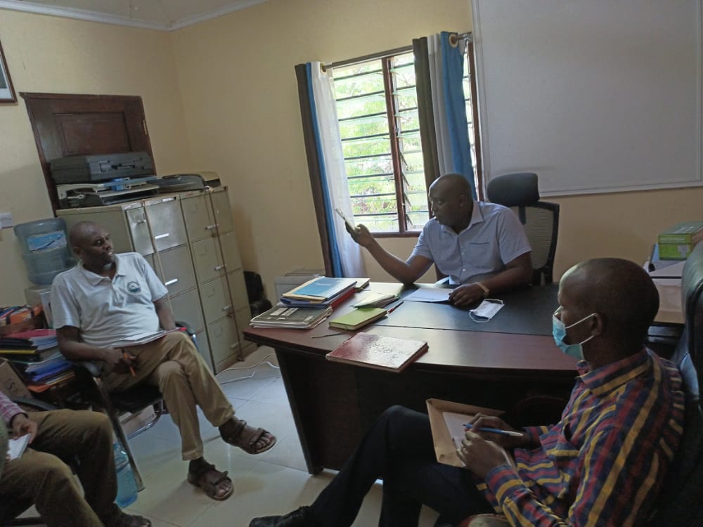 Ongoing meeting with the NEMA County Director of Environment Mombasa County. Issues at hand:
1. Construction of a LPG terminal depot at Potreitz area without public participation
2. Illegal sand harvesting and quarrying activities in   Bamburi
3. Pollution of River Mtopanga