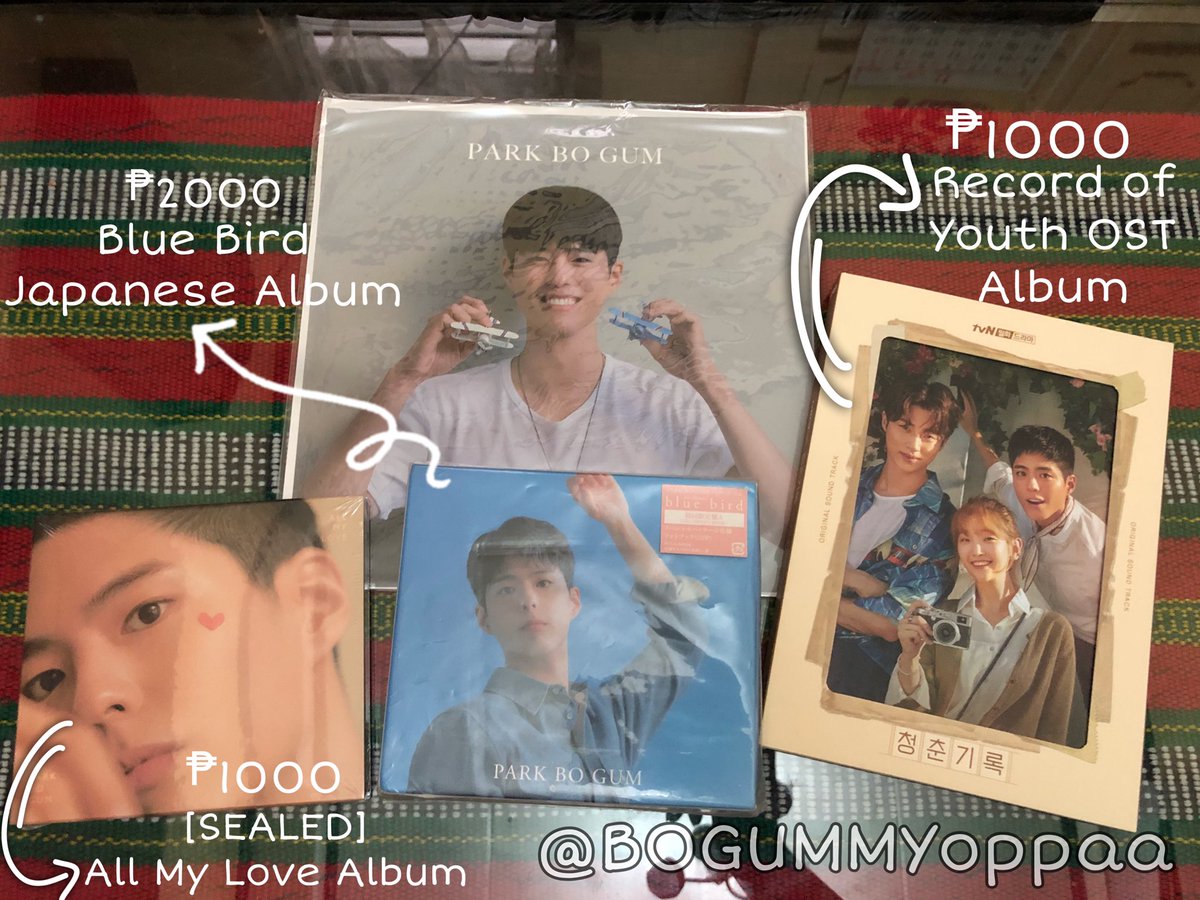 [SELLING]

Park Bogum Album Collection

-Prices indicated are negotiable if getting ALL 😊
-Rfs: need funds :(
-Will give lots of freebies such as fanmade photocards and a surprise freebie for set taker😉

t. wts lfb sell park bo gum blue bird japanese sealed unsealed roy pbg