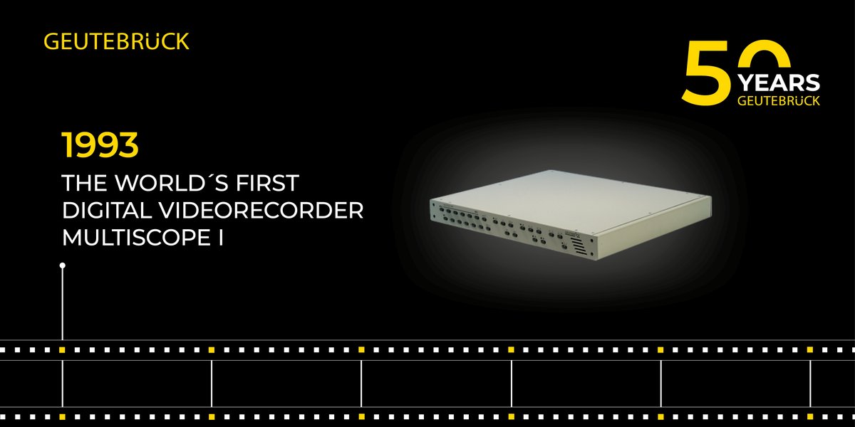 geutebruck's tweet photo. Last year we celebrated our #50thanniversary. We take you on an exciting journey.
A long-cherished wish of our founder came true. The #Multiscope 1, the first video recorder developed in-house, was planned to launch. Specific video sequences could now be found within seconds. https://t.co/59dox02DsY