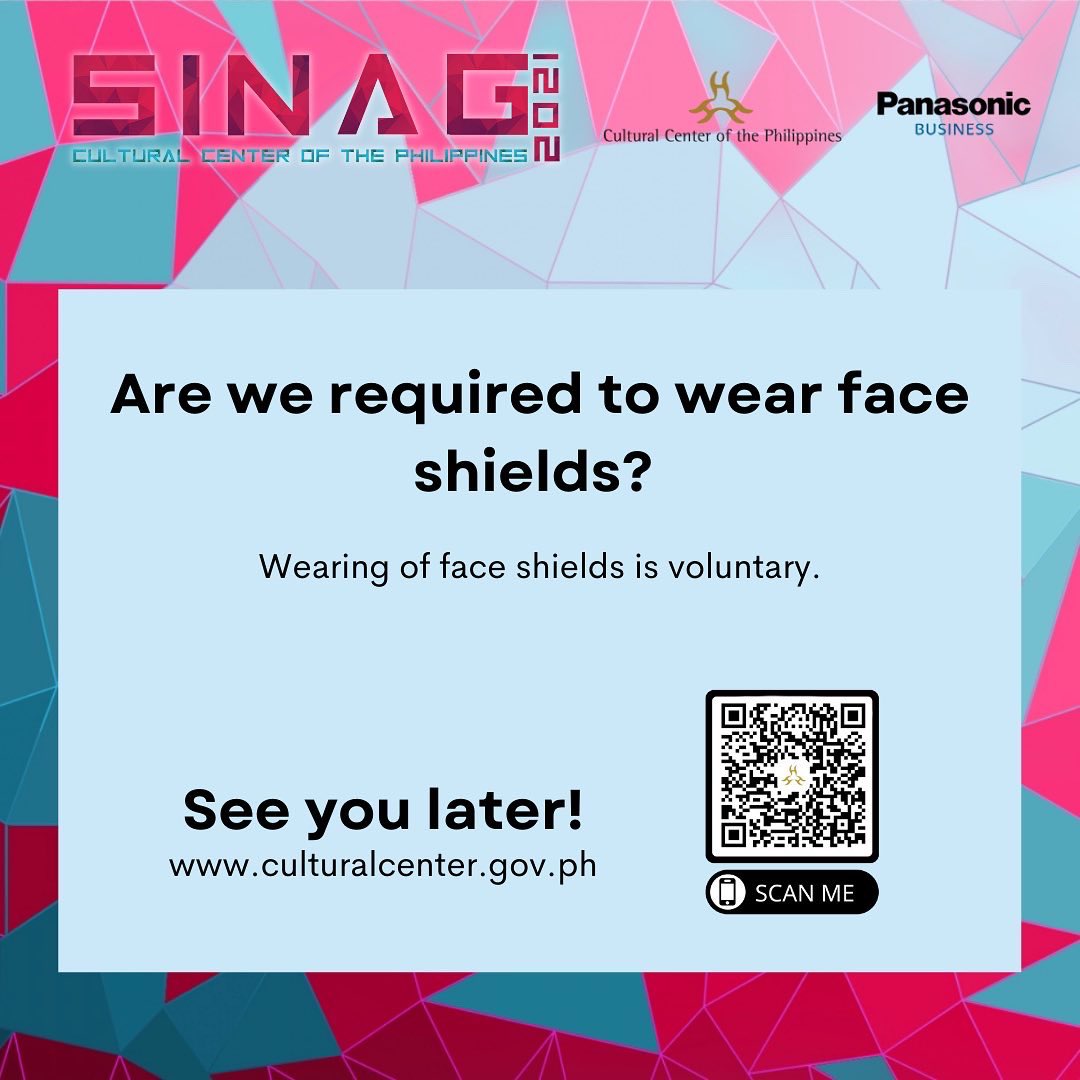 TheCCPofficial's tweet photo. Tonight, we are launching SINAG 2021, a projection, light, and show at the iconic CCP FACADE! 

Here are a few reminders to our onsite viewers. 

Enjoy the show!

#SINAG2021 #CulturalCenterPH 
#CCP52 https://t.co/CMO6aPbJ4o