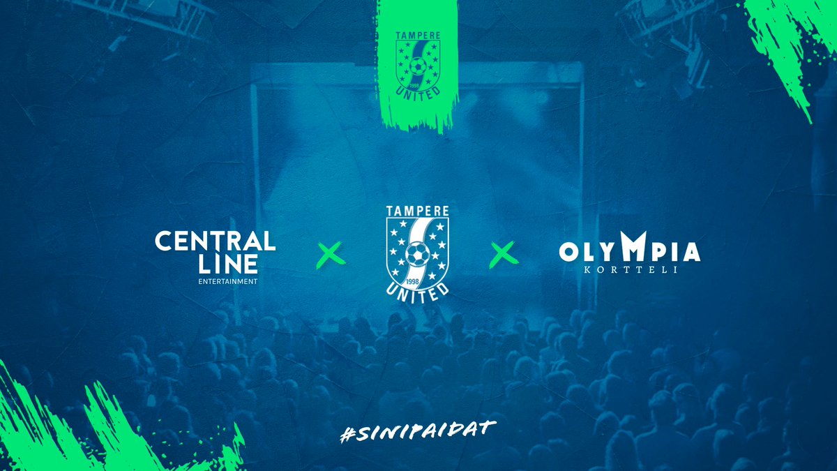 TampereUnited's tweet photo. Tampere United tekee uudenlaista yhteistyötä, jossa Central Line Entertainment tuo bändejä esiintymään Tampereelle. Ensimmäinen keikka toteutetaan jo tulevana lauantaina, kun The Nomads astuu lavalle Olympia-korttelissa. Lue lisää linkistä! #sinipaidat https://t.co/DBgPvCNsE5 https://t.co/rCujKX2VhL