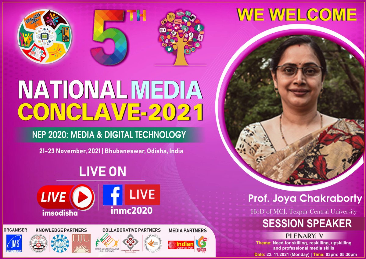 imsnmc's tweet photo. The more we give importance to skill development, the more competent our youths will be. Hear from Prof. Joya Chakraborty of @TezpurUniv at #NMC2021. #PLENARY_SESSION-5: Need for skilling, reskilling, upskilling and professional media skills. #MediaConclave #MediaMahakumbha https://t.co/ZvpB5sVwxU