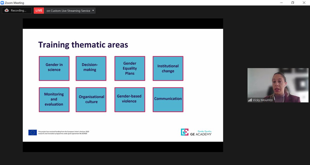 GEAcademy_eu's tweet photo. 🔴Final Event updates!

Our Coordinator, Vicky Moumtzi of @vilabs_eu is presenting the highlights of GE Academy's consortium during the 3⃣ years of the project.

#GEAcademy #gendercapacitybuilding #EU #H2020 https://t.co/OenAmmEXJc