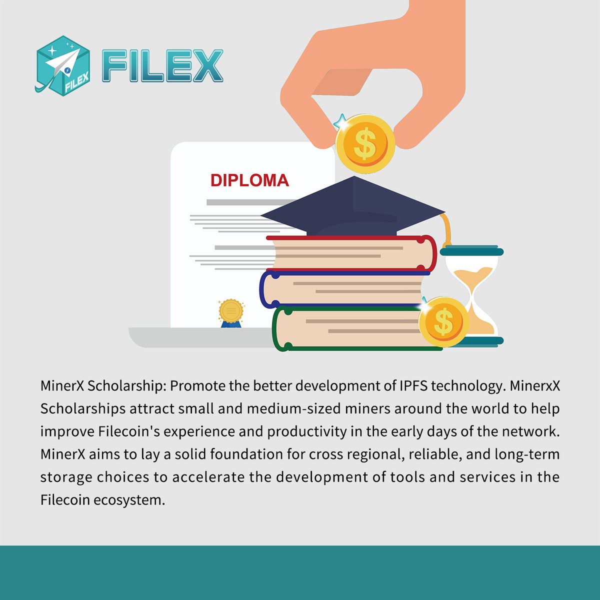 FILEX_01's tweet photo. DIPLOMA 

MinerX Scholarship: Promote the better development of IPFS technology. MinerxX Scholarships attract small and medium-sized miners around the world to help improve Filecoin's experience and productivity in the early days of the network. 
#filex #filfeeds #fina https://t.co/ejkrDcIzsD