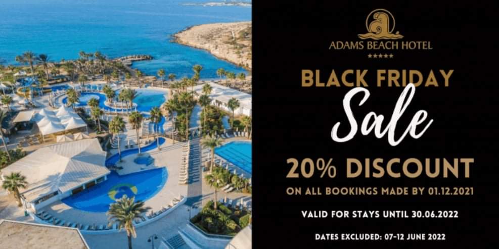 AdamsBeachCy's tweet photo. (!!!) Black Friday Offer (!!!)

Secure your booking at: https://t.co/u7zDoFGLlB 

#adamsbeachhotel #spahotel #beachhotel #blackfriday #blackfridayhotel #cyprus #visitcyprus #ayianapa https://t.co/Yi86iDhl8O