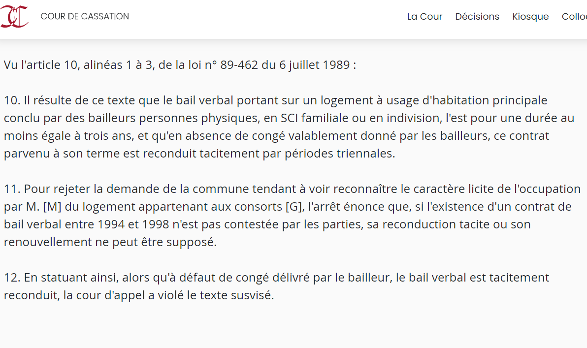 louisdumerle's tweet photo. #location : quelle est la durée d'un bail conclu verbalement ? 

=> lire l'arrêt de la Cour de cassation du 17 novembre 2021 (n° 20-19.450) :
https://t.co/8KzBABVHcc

Besoin de➕d'infos ❓
👉Contactez votre #ADIL : https://t.co/ScO8DP4oR5 https://t.co/xHi2BuY29x