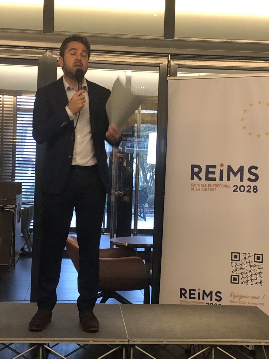 frederic_lajoux's tweet photo. En direct de la rencontre des mécènes de la ⁦@VilledeReims⁩ avec un discours enthousiaste d’⁦@ArnaudRobinet⁩ pour fédérer les acteurs économiques autour de la candidature ⁦@reims2028⁩ L’élan est donné! ⁦@o2lachapelle⁩ ⁦⁦@enedis_car⁩ ⁦ https://t.co/ImozkDDvWm