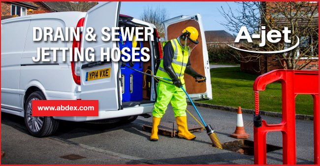 AbdexUK's tweet photo. A-jet Drain and Sewer Jetting Hose

Direct from the Manufacturer

Available sizes: 
Thermoplastic
3/4", 1" and 1 1/4"

Rubber
1/4", 3/8" and 1/2"

Available with adaptors.
Leader hoses available for all sizes.

#ajet #ajethose #abdexhose #sewerjetting #sewerjettinghose https://t.co/KB6H6TPEA9