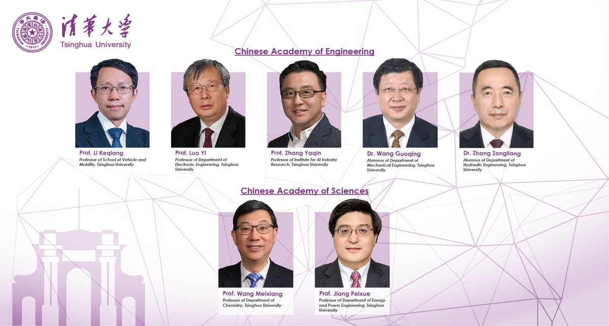 Congratulations to #TsinghuaRen who have been newly elected as academicians of Chinese Academy of #Sciences and Chinese Academy of #Engineering for their significant and relentless contributions in their fields.