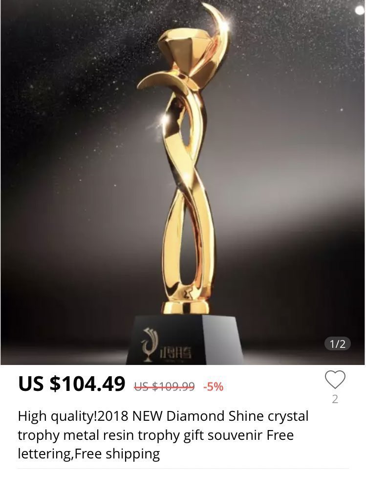 ppparkfilterr's tweet photo. i'm laughing so hard taehyung stans created an award with a throphy you can buy online I mean spell desperate Global Nubia Awards https://t.co/Qm6ceBy1rj