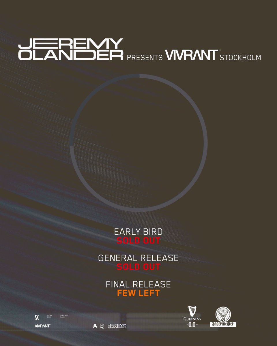 Ticket Update Alert 🚨

With just over three weeks to go, we’re 75% sold out for our homecoming on December 11. 

🎟 Final ticket release out on td.vivrant.nu/sthlm