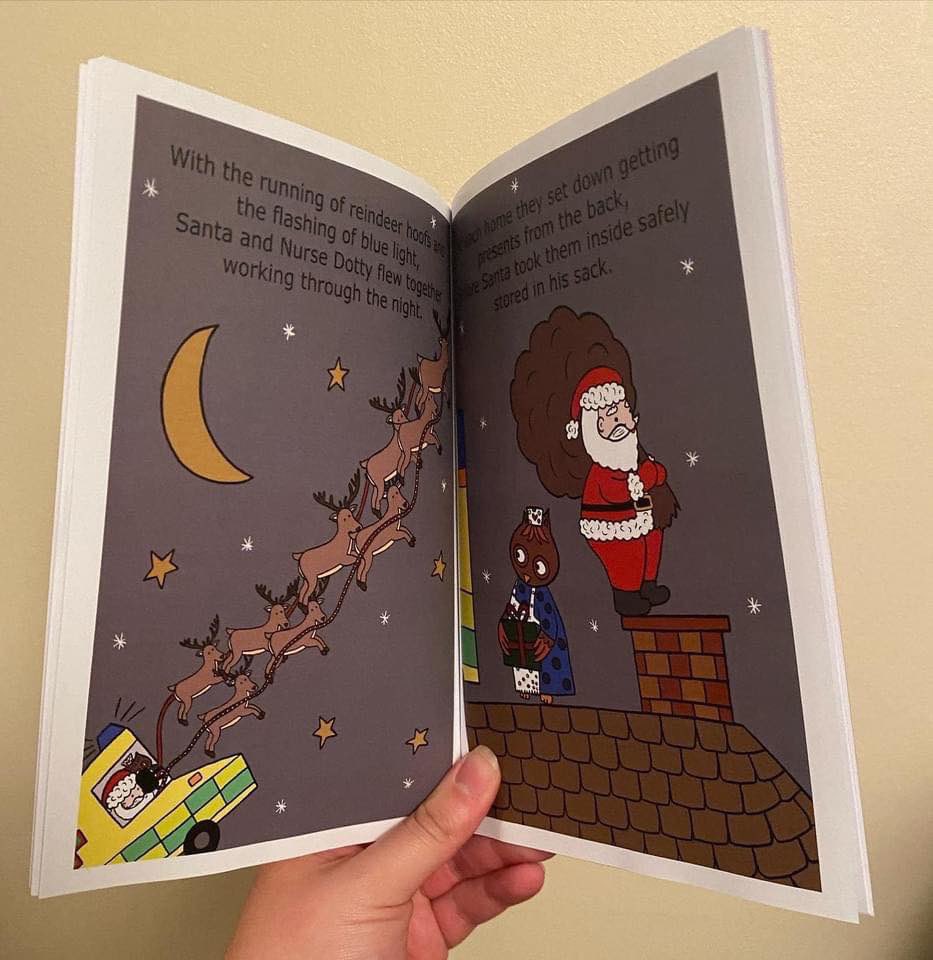 SotonChildHosp's tweet photo. Nurse Dotty @BooksDotty is back for Christmas! And her wonderful author, our very own paediatric intensive care nurse, Molly Watts, has pledged a book for every child in SCH over Christmas 🎄 Thank You 💙 https://t.co/sU9tHr53nW