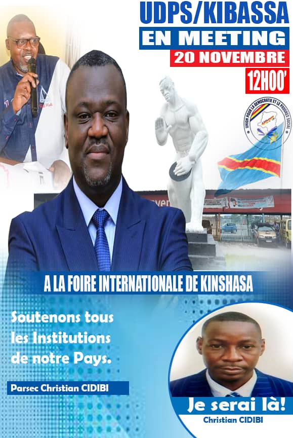 CidibiChristia2's tweet photo. C'est confirmé;
Ce samedi, c'est confirmé;
À 12h00, c'est confirmé
Je serai là, c'est confirmé
 Réelu , c'est confirmé
2023, FATSHI BÉÉÉ BÉTON.

Tous ceux qui soutiennent nos institutions , RDV à la FIKIN pour un meeting de vérités animé par Me SERAPHIN UMBA SG/ UDPS-KIBASSA https://t.co/KPxQ4IUixf