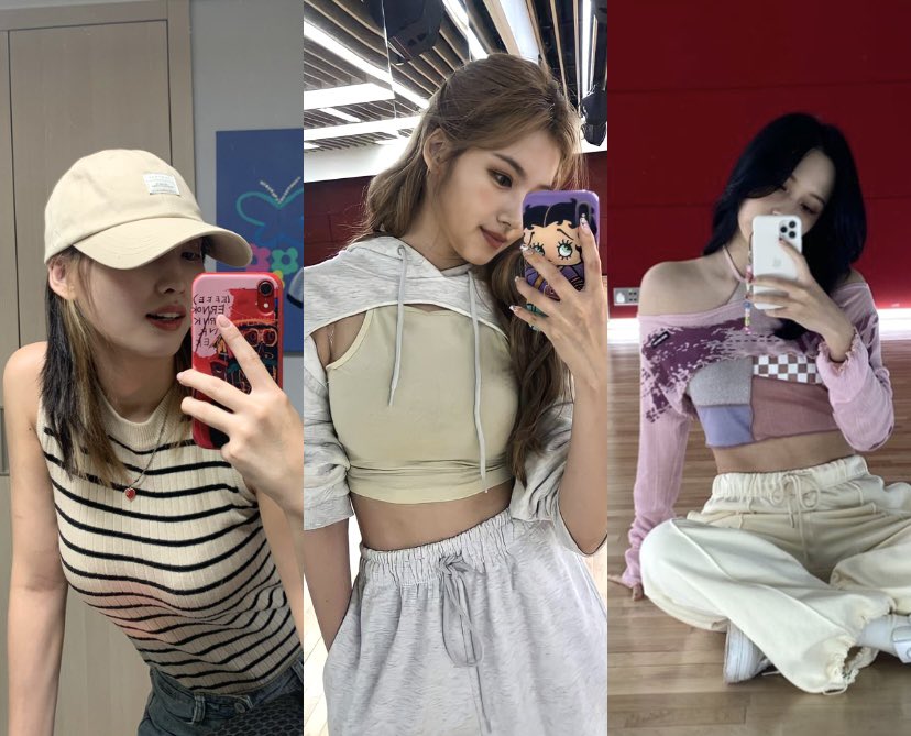 misamodaily's tweet photo. there’s something about their mirror selfies 
#MOMO #SANA #MINA https://t.co/hpRHjvms19