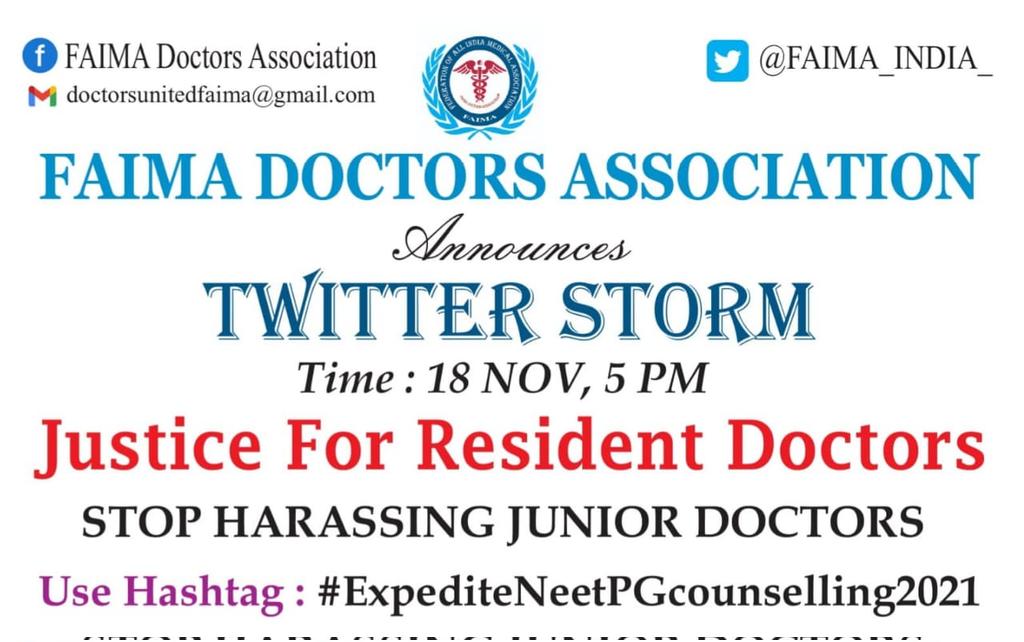#ExpediteNeetPGcounselling2021
Let's Join us in this Fight at 5 PM! 
<a href="/DrRohanKrishna3/">Dr. Rohan Krishnan</a> <a href="/DrMCPrabhakar/">Dr Manish Prabhakar🇮🇳</a> <a href="/DrGaneshVMMC/">Ganesh K Meena, MD</a> <a href="/CentralMARD_MH/">Dr.Dnyaneshwar Dhobale</a> <a href="/DrHareeshPathak/">Hareesh Pathak</a> <a href="/DrDatta_AIIMS/">Dr. Datta M.D. (Radiology) M.B.B.S. 🇮🇳</a> 
<a href="/dr_rakeshbagdi/">Dr Rakesh Bagdi Gurjar</a> @Siddhartth5 <a href="/jardsmsjaipur/">JARD</a> <a href="/drsfaizanahmad/">Dr Syed Faizan Ahmad</a> <a href="/savetheinstitu1/">RDA AIIMS BHOPAL</a> @ARDPGI