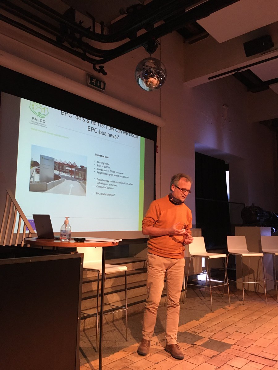 Antoon Soete (Wattson) licht forfeiting financieringsoplossing toe in kader van een ESCO EPC aanpak. Voorbeeld rusthuizen.#FALCOslotevent