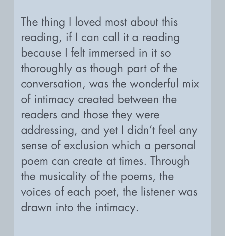 🙏 Thank you <a href="/MariaIzaB1/">Maria Iza B</a> for this lovely review of our <a href="/PoetryAldeburgh/">Poetry In Aldeburgh</a> Bad Betty showcase with @niroshinisoma <a href="/JoelOtter/">Joel Auterson</a> <a href="/AmBusyPoeming/">Shareen K. Murayama</a> @ImeldaSays 🙏

Also great write-ups of <a href="/GuillemotPress/">Guillemot Press</a> &amp; <a href="/Poetry_London/">Poetry London</a>'s Aldeburgh events, &amp; more. Read it here: ​poetryinaldeburgh.org/maria-isakova-…