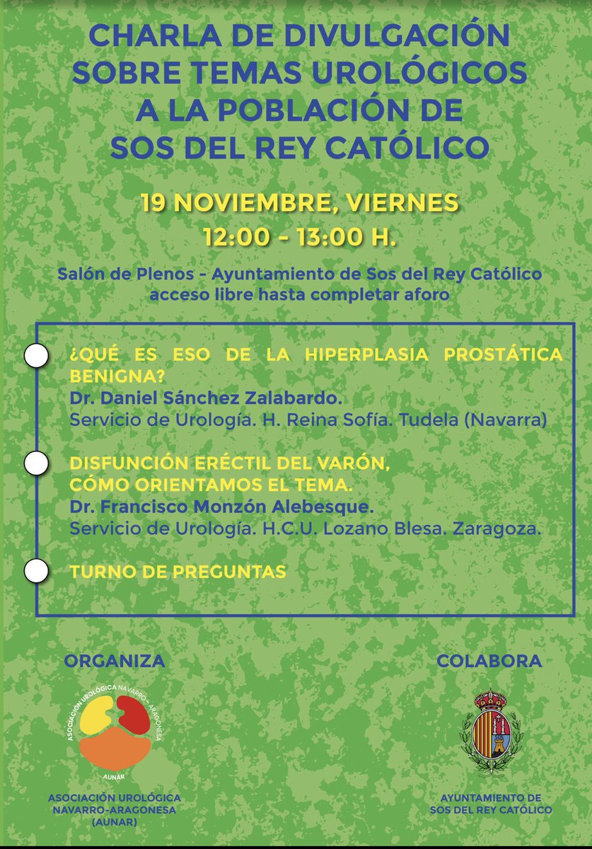 Viernes 19 de de Noviembre, a las 12 horas, en el Ayuntamiento de Sos del Rey Católico.