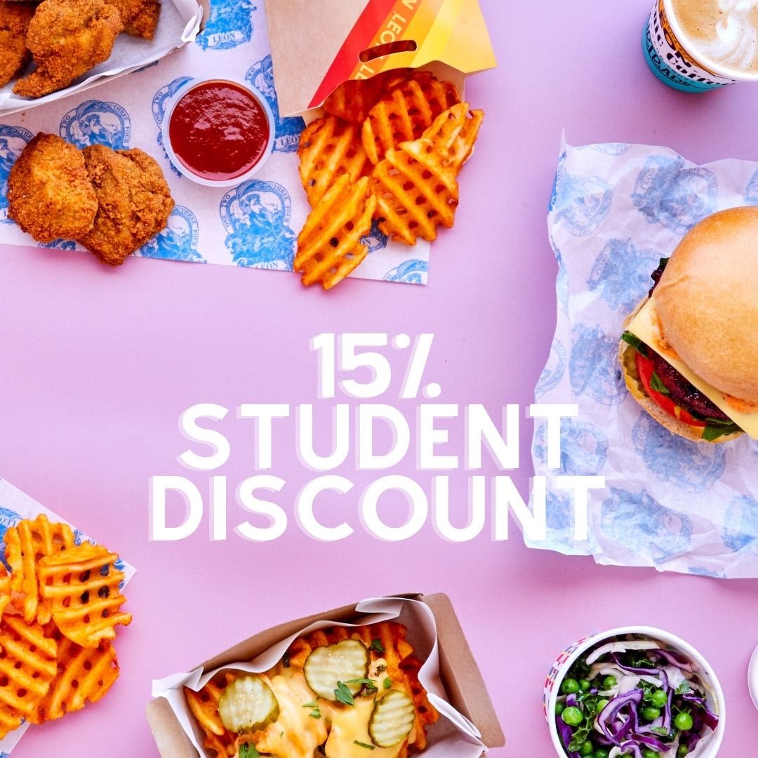 Are you a student? Do you know any students? Do you wish you were still a student? (Us too, don't worry!) Here's today's lecture: pop into one of our restaurants, we're giving students a 15% discount on all of LEON's finery!
