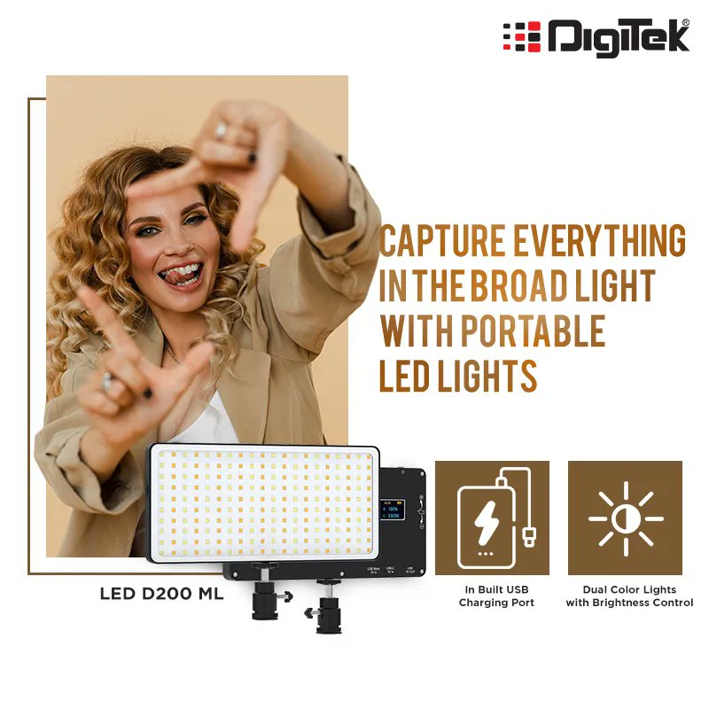 DigitekOfficial's tweet photo. Compact & lightweight LED light by #Digitek is all you need to set up perfect lighting for your shoot.
Shop here: https://t.co/SJJt5wr4cz
#digiteklight #ledlight #videolight #lighting #LED #LEDvideolight #portablelight #homestudio #studiolight #studiosetup #studioshoot https://t.co/Biw0bSKptr