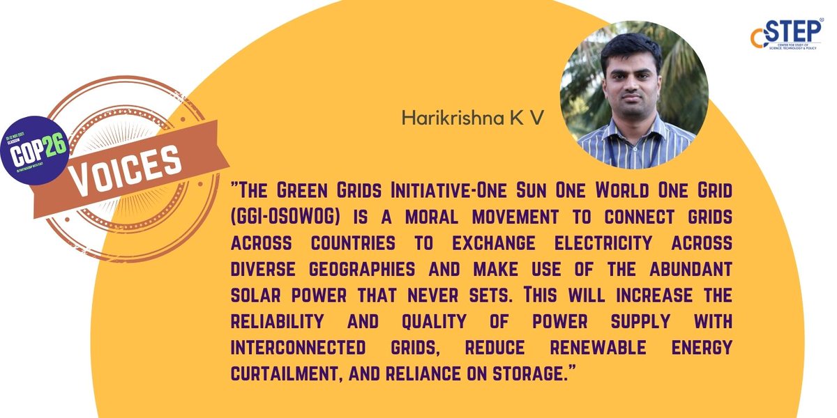 CSTEP_India's tweet image. #COP26Glasgow #OSOWOG #Solar #ClimateAction #RenewableEnergy #cleanenergy 

@HarikrishnaKV3 #CSTEP