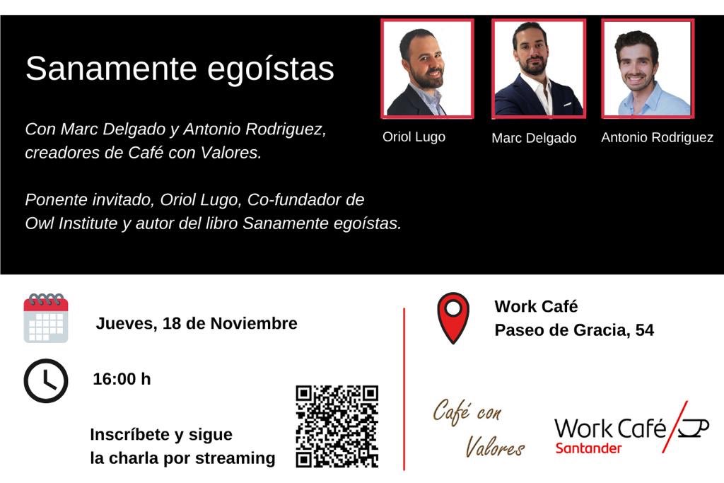 CafeValores's tweet photo. ¡Hoy programa en vivo y en directo junto a @bancosantander en #workcafe.
Inscríbete a través del código QR (es gratis 🙊) https://t.co/vax554OPJK