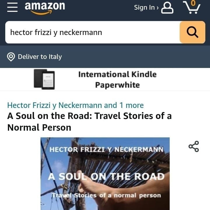 EttoreFrizzi's tweet photo. @jennifer_neugin @ghostlyrobotny Hector Frizzi y Neckermann A Soul on the Road on Amazon the perfect book for #travellovers. Emotions, wonderful encounters, the beauty of being on the go. Nothing extreme, still out of the comfort zone.#writerslift #writerscommunity #xmasgift #christmasgift #perfectgift #santa https://t.co/gH2WxyRLki