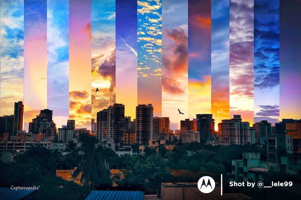 motorolaindia's tweet photo. .@__lele99 painstakingly captures a glorious ensemble shot highlighting the myriad shades of the setting sun for #motography! We love it. Don’t forget to tag us and use #motography while sharing your best clicks captured by #Motorola smartphones. https://t.co/QmluIZcrnZ