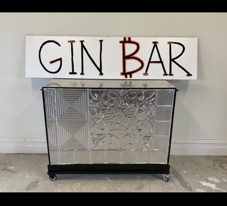 TheRealNFIcon's tweet photo. Putting on a party. Doing a #Gin #Bar #Bitcoin #pressedmetal https://t.co/YN9e00R7fq