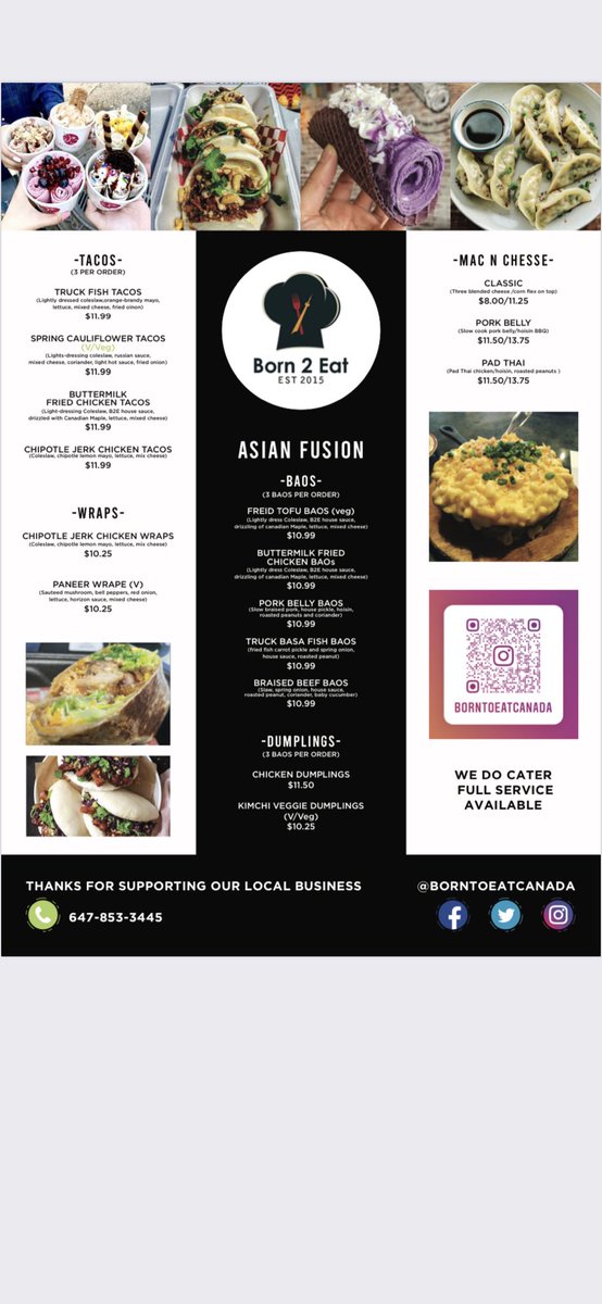 Our menu only at 25 Imperial Ln, Cambridge Ontario.