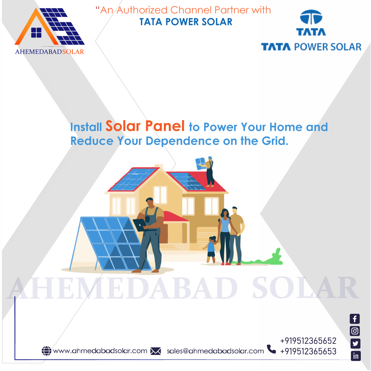 ahmedabad_solar's tweet photo. ☀ #SolarRooftopPanels Makes Bright Energy Future

🗸 #Installing #SolarPanels can help reduce your #electricitybill &amp; also help our #environment

#AhmedabadSolar - No.1 #SolarRooftopSystemProvider 

🌐https://t.co/ZBWHUbUuzF

#TataPowerSolar #Solarrooftop #TataPowerSolarRoofTop https://t.co/Ezh7jrlFqq