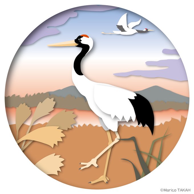 タンチョウヅルのtwitterイラスト検索結果