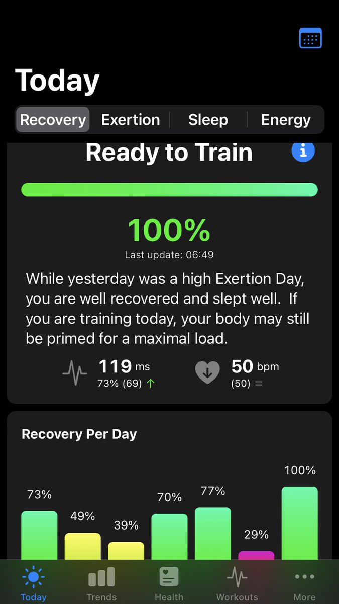 rowsandall's tweet photo. Same source data (Apple health and measured using Apple watch), completely opposite conclusion. That validates my suspicion about #HRV apps #rowingdata https://t.co/FWxe7YngUM