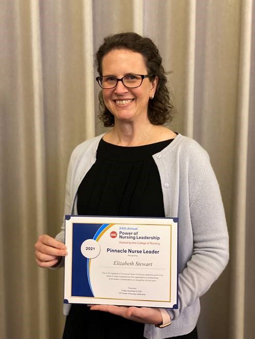RushOakPark's tweet photo. Congratulations to Rush Oak Park Hospital's Beth Stewart, DNP, RN, who was recognized as a 2021 Pinnacle Nurse Leader at the University of Illinois at Chicago 24th Annual Power of Nursing Leadership event on November 5. https://t.co/EyOVHYXR3k