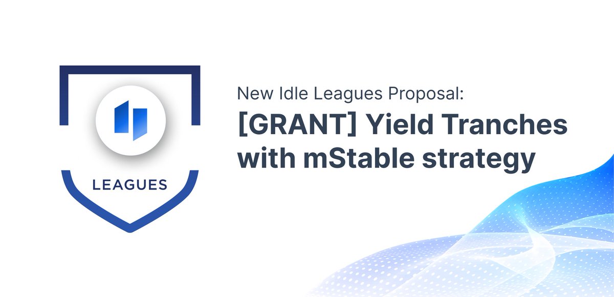 paretocredit's tweet image. New grant proposal in partnership with @mstable_ who are matching the amount of Idle bounty!

The goal of the bounty is creating a strategy for Idle Perpetual Yield Tranches that supports mStable, in particular their Save product. 🧩

Read more 👇
gov.idle.finance/t/grant-idle-p…