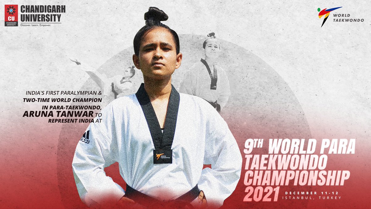 Chandigarh_uni's tweet photo. CU's Aruna (@ArunaTanwar1) becomes India's first-ever #Taekwondo athlete to qualify for Paralympics. Also, she holds gold in Para-Nationals &amp; Silver in Asian Para-Taekwondo. CU wishes her all the best for the 9th World Para-Taekwondo Championship 2021 https://t.co/qPm6NzewhB