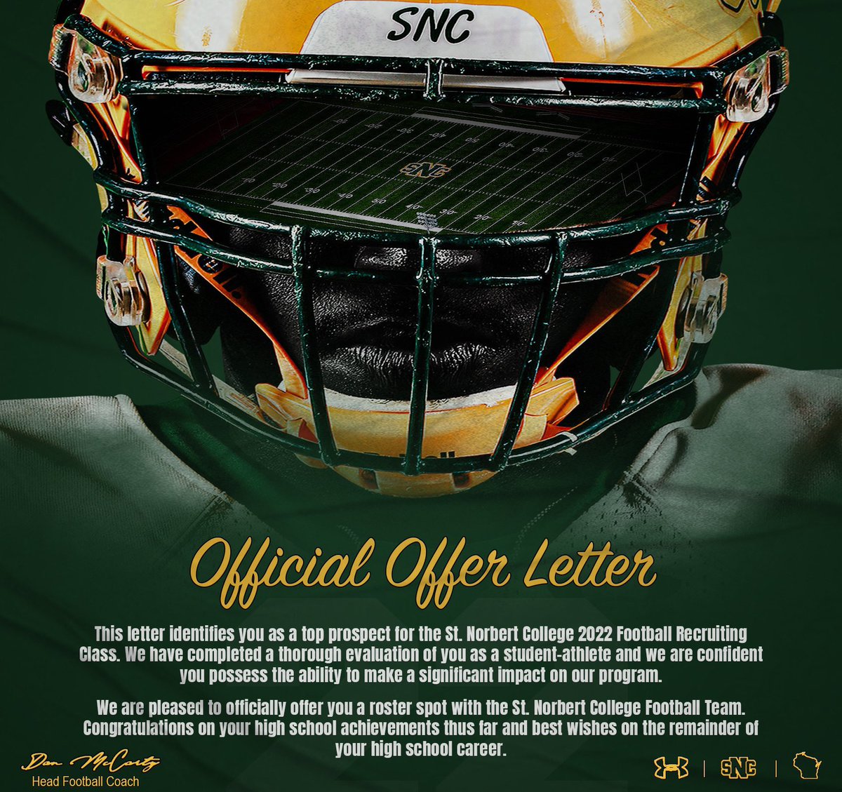 cbass_51's tweet photo. Thank you @CoachDanMcCarty for the offer to play football for @stnorbert and look forward to our campus visit. All Glory to God!!! @MCAstampede @CoachGray_MCA @darrickware @TXPrivateFBGuy @TappsFootball https://t.co/0QkDe9QcnJ