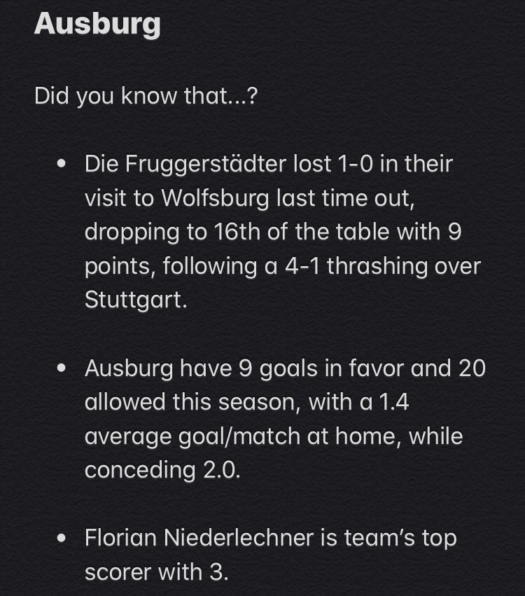 Smart_Tipster1's tweet photo. Don’t miss week 12 of the @Bundesliga_DE and make a profit!

#Bundesliga #Ausburg #Fruggerstädter #FlorianNiederlechner #WWKArena #BayernMunich #Bavarians #Lewandowski #freepicks #freebets #freetipster #tipsterforlife #smarttipster #soccertipster #soccerjunkie #soccerlife #soccer https://t.co/6o1JRq2eZ7